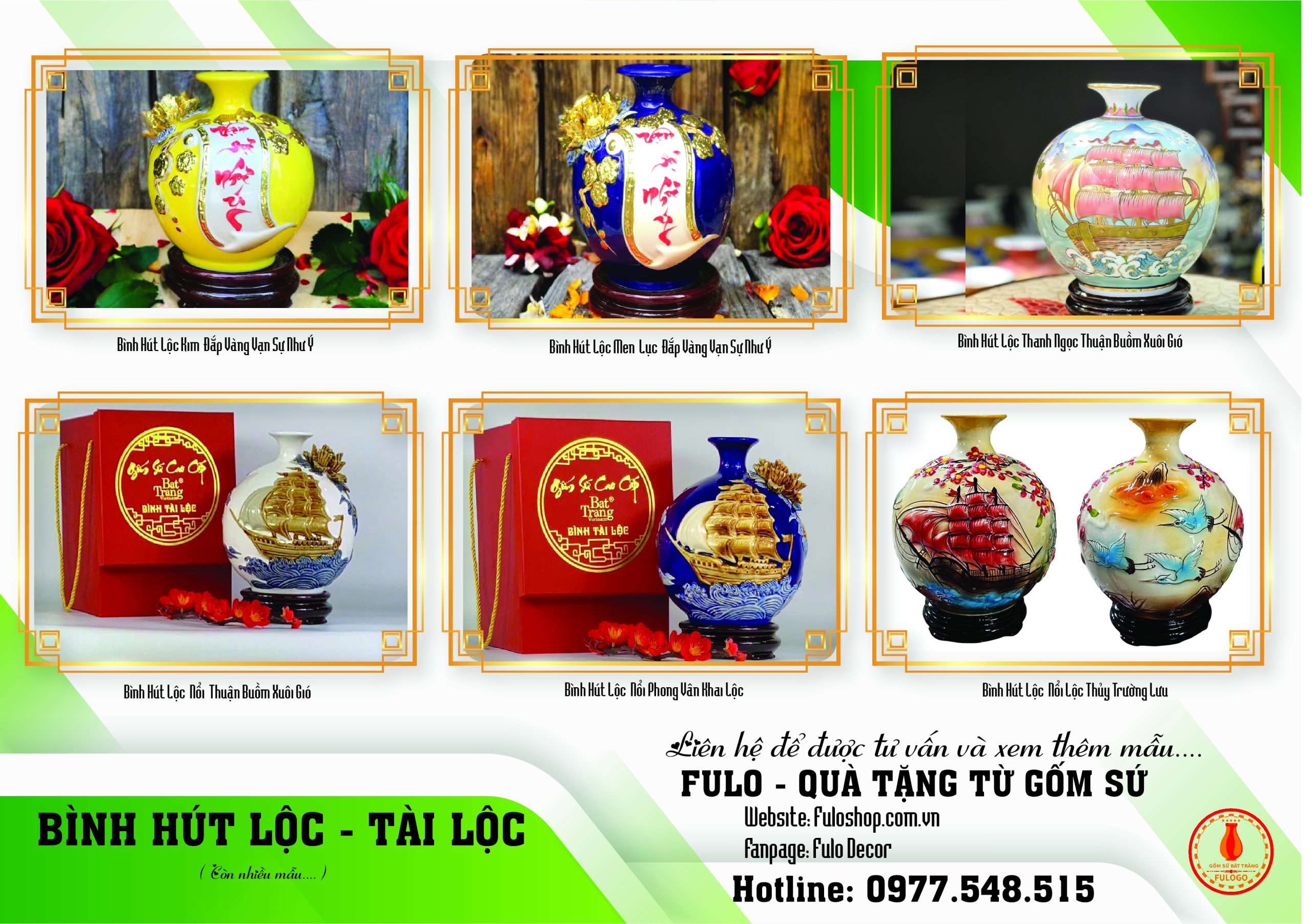 Qùa tặng Bình hút lộc gơm sứ FULOGO