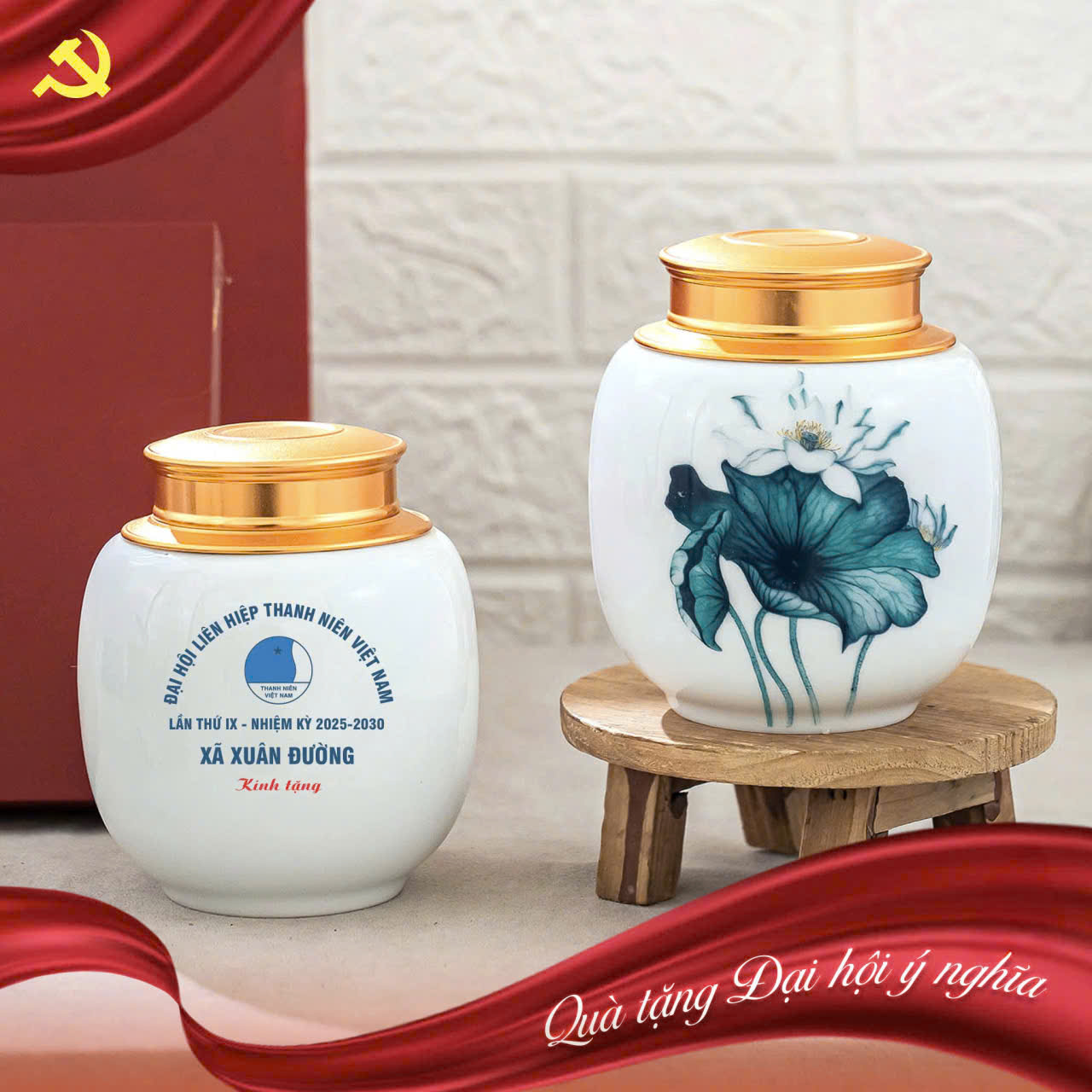hũ đựng trà quà tặng gốm sứ fulo