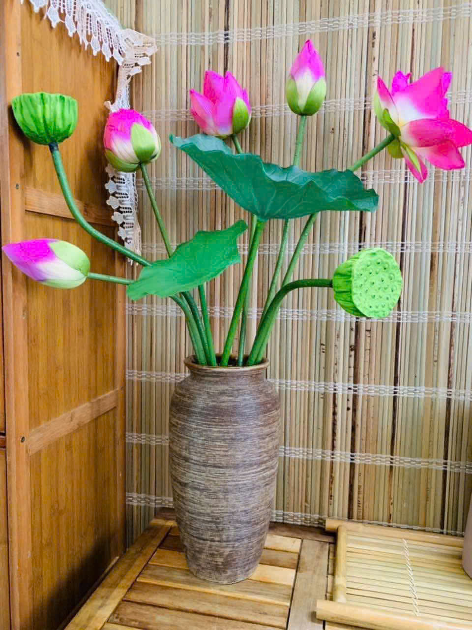 Bình cắm hoa sen cao 35cm