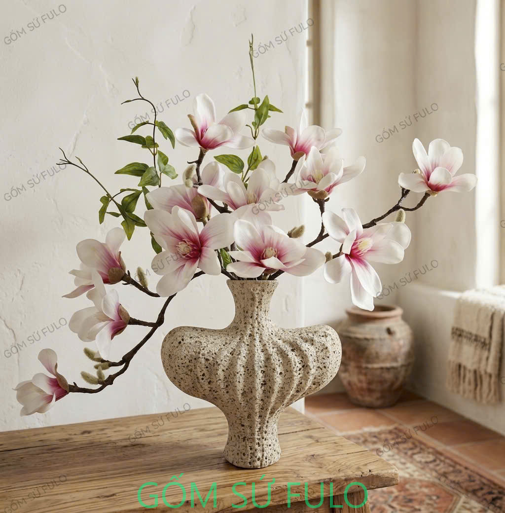 Bình cắm hoa mộc lan để bàn