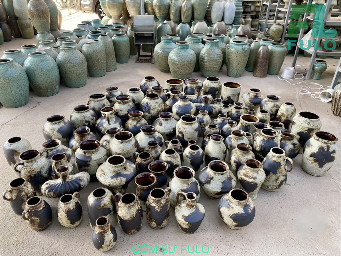 Bình gốm cỡ lớn cắm cành không lo bị đổ