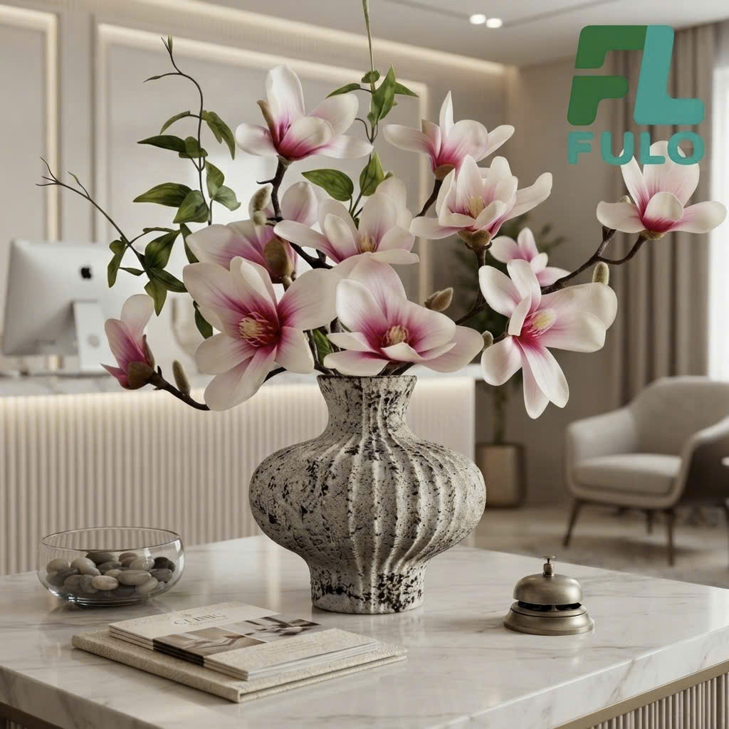 Bình cắm hoa mộc lan cho quầy lễ tân