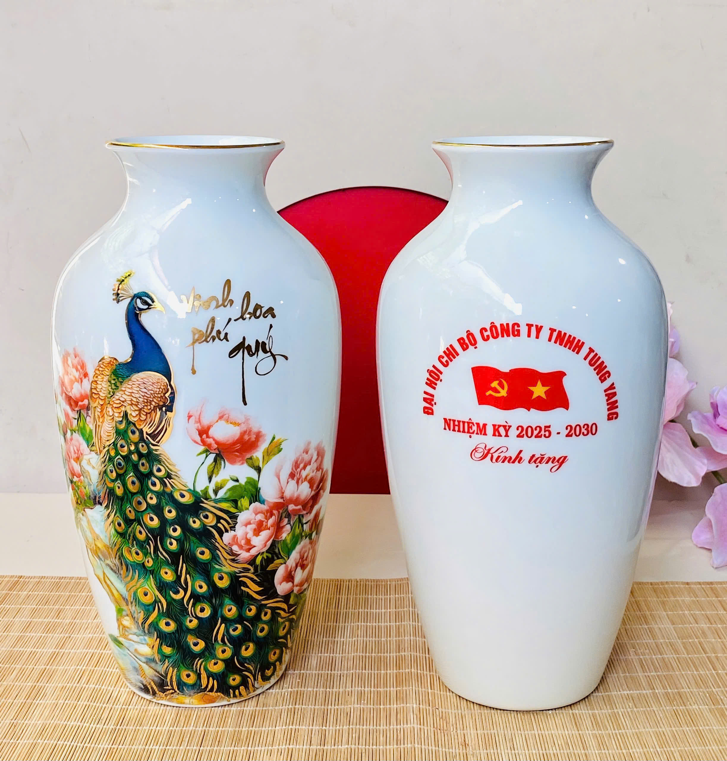 Bình Hoa Qùa Tặng In logo- Gốm Sứ Fulo