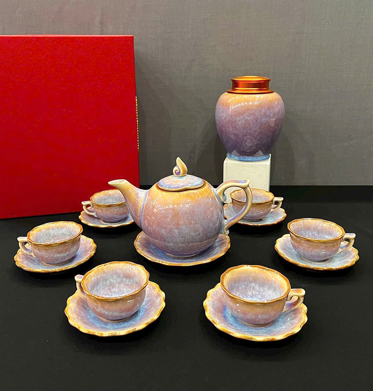Mẫu bộ ấm trà quà tặng- gốm sứ Fulo