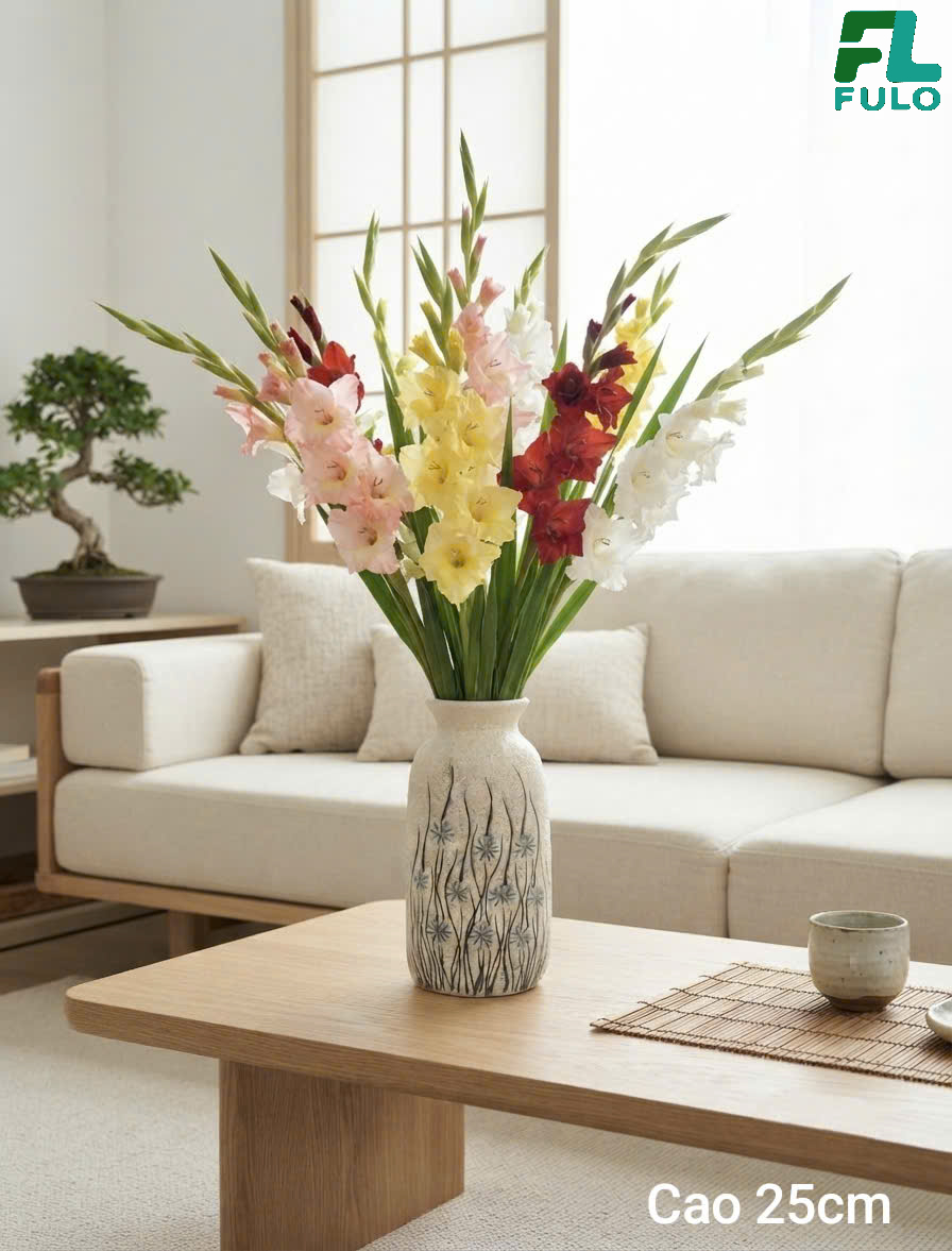 Mẫu Bình Cắm Hoa Lay Ơn- Gốm Sứ Fulo