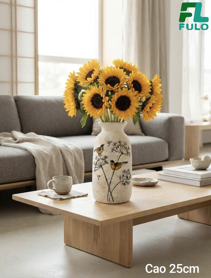 Bình Cắm Hoa Hướng Dương-Gốm Sứ Fulo