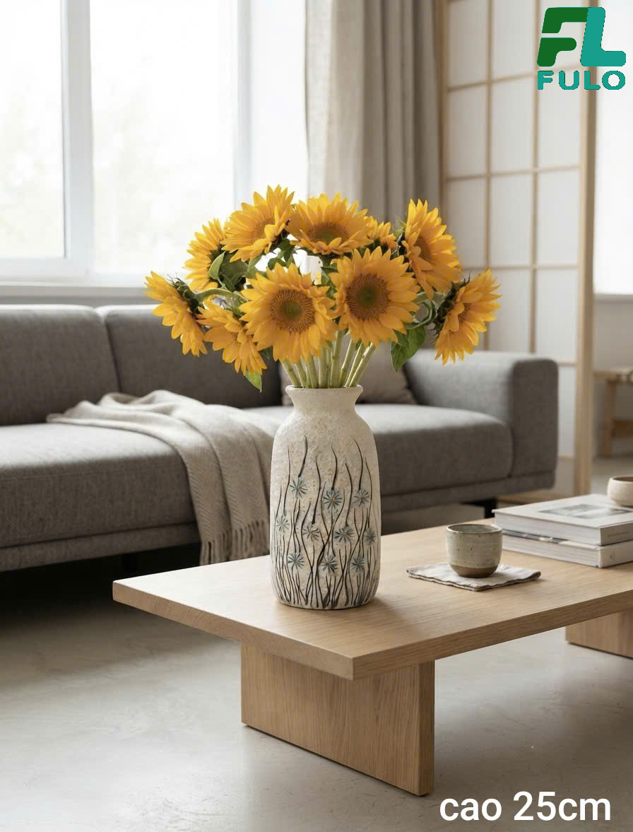 Bình Cắm Hoa Hướng Dương-Gốm Sứ Fulo