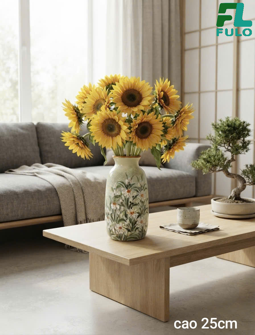 Bình Cắm Hoa Hướng Dương-Gốm Sứ Fulo