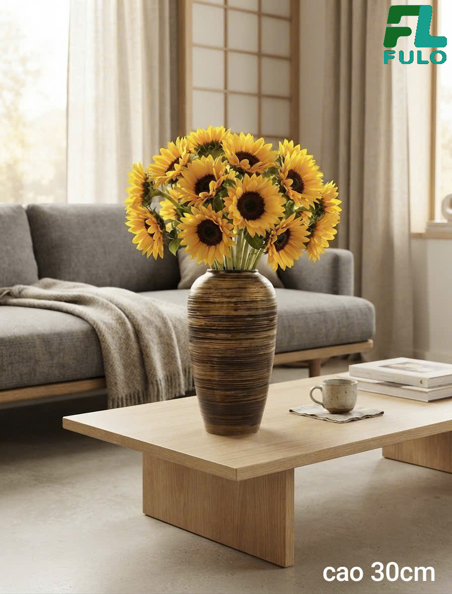 Bình Cắm Hoa Hướng Dương-Gốm Sứ Fulo