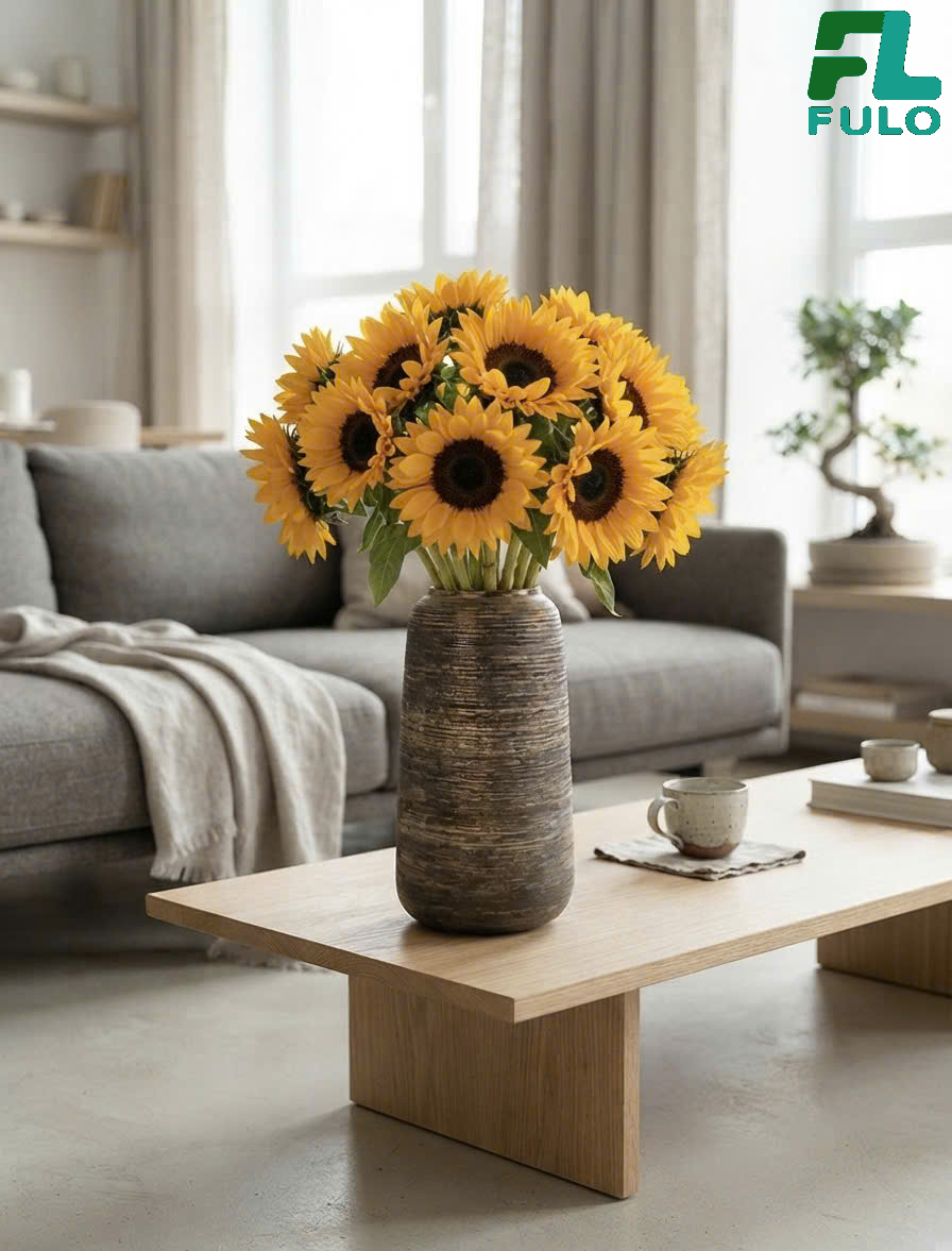 Bình Cắm Hoa Hướng Dương-Gốm Sứ Fulo